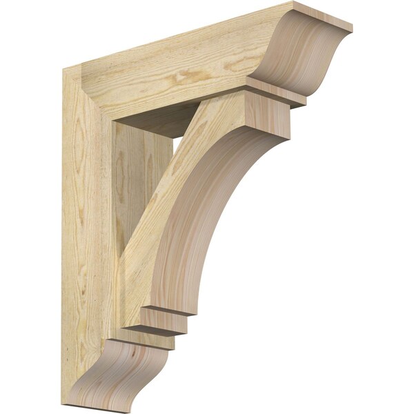 Ekena Millwork Imperial Traditional Rough Sawn Bracket w/ Offset Brace, Douglas Fir, 8"W x 26"D x 30"H BKT0806X26X30IMP01RDF - main